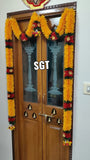 ORANGE  MARIGOLD SHADE ,BEAUTIFUL CLOTH FABRIC FLOWER THOMALA FOR DOOR DECORATION -SN001DDAB
