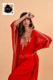 RED  SHADE , NC DESIGNER AND EXCLUSIVE GEORGETTE  STITCHED KAFTAN FOR WOMEN -GARI001KR