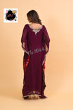 GRAPWINE SHADE , NC DESIGNER AND EXCLUSIVE GEORGETTE  STITCHED KAFTAN FOR WOMEN -GARI001KGW