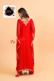 RED  SHADE , NC DESIGNER AND EXCLUSIVE GEORGETTE  STITCHED KAFTAN FOR WOMEN -GARI001KR