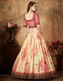 SHEETAL  , CREAM   FLORAL LEHENGA CHOLI FOR WOMEN -LIW001S