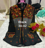 SUMMER SPECIAL  GEORGETTE  CHIKANKARI SHORT TOP FOR WOMEN -FOF001CST