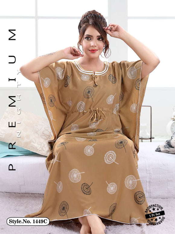 Brown  Shade Luxury Premium Quality Rayon Kaftan for Women-LYF001KDB