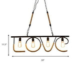 Love Design Vintage Island Lamp Industrial 4 Bulbs Restaurant Island Lighting in Beige-CRAFT001L