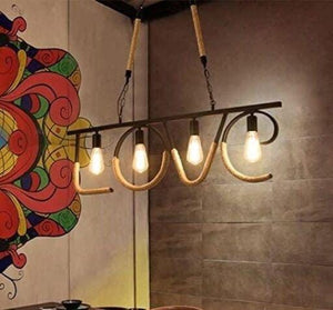 Love Design Vintage Island Lamp Industrial 4 Bulbs Restaurant Island Lighting in Beige-CRAFT001L