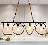 Love Design Vintage Island Lamp Industrial 4 Bulbs Restaurant Island Lighting in Beige-CRAFT001L