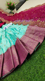 SANVIKA , Beautiful high quality jute silk lehenga with constant big border work duppata and designer blouse -GARI001L
