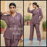 Style inn Neha Muslin Silk Kurta Palazzo co-ord set(2 Pcs)-GARI001KP