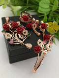 CORAL BEAUTY , HAND CARVED CORAL EARRING PENDANT ,BRACELET AND RING COMBO FOR WOMEN -GANU001CB