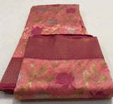 SOUNDARYA, ONION PINK CHANDERI SILK SAREE FOR WOMEN -SA001OP