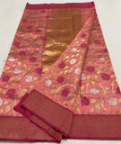 SOUNDARYA, ONION PINK CHANDERI SILK SAREE FOR WOMEN -SA001OP