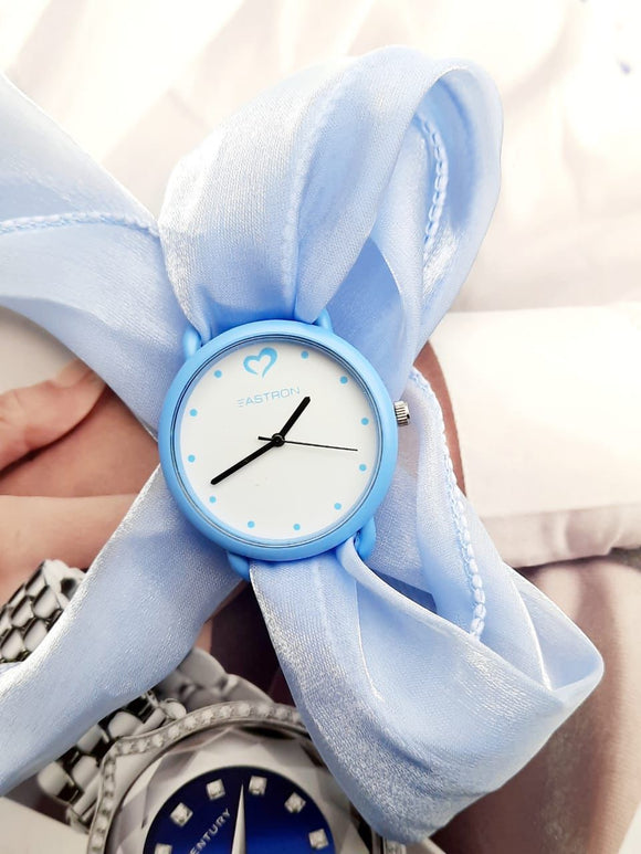 SATIN BLUE NEW UNIQUE CLOTH BELT WATCH FOR WOMEN-GAD001CWSB – www