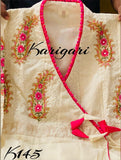 Premium Heavy Cotton Angrakha Pattern Anarkali Kurti with lining inside having schiffli detailing-SANWA001AK
