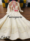 Premium Heavy Cotton Angrakha Pattern Anarkali Kurti with lining inside having schiffli detailing-SANWA001AK