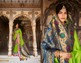 PARROT GREEN  PAITHANI SAREE WITH DESIGNER BLOUSE AND UNIQUE LATKANS-OM001PG