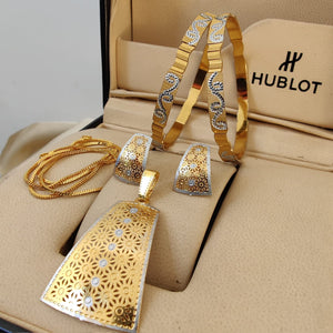ANITA, Beautiful Premium Quality Gold Plated Pendant Set With Beautiful Chain And Bangles Combo-PAL001JCD