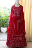 READY TO WEAR RED SHADE GEORGETTE GOWN WITH DUPPATTA-RIDA001R