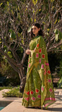 NIRMANA BLOCK COTTON GADWAL SAREE FOR WOMEN -NIRM001GR