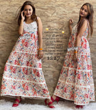 FLORAL  ELEGANT SLEEVELESS COTTON MAXI DRESS FOR WOMEN -FAB001F