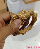 POURNAMI , PAIR OF 2 ELEGANT MATTE GOLD FINISH KADA FOR WOMEN -KALA001KW