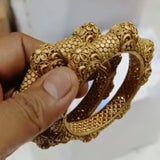 POURNAMI , PAIR OF 2 ELEGANT MATTE GOLD FINISH KADA FOR WOMEN -KALA001KW