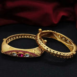 ASHTAMI , PAIR OF 2 ELEGANT MATTE GOLD FINISH KADA FOR WOMEN -KALA001KWA