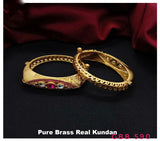 ASHTAMI , PAIR OF 2 ELEGANT MATTE GOLD FINISH KADA FOR WOMEN -KALA001KWA