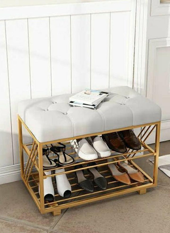EXTRA HEAVY WEIGHT  METAL HEAVY TABLE / SOFA BENCH WITH SHOE RACK -ANUB001SBE