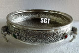 GEETANJALI, ANTIQUE FINISH GERMAN SILVER DESIGNER URLI -SILVI001U