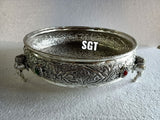 GEETANJALI, ANTIQUE FINISH GERMAN SILVER DESIGNER URLI -SILVI001U