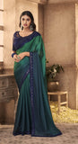 GREEN AND BLUE COMBINATION   NIRMANA DESIGNER SAREE FOR WOMEN -NIRM001DSM
