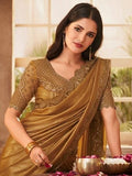 MUSTARD GREEN SHADE  NIRMANA DESIGNER SAREE FOR WOMEN -NIRM001DSK