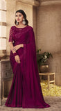 GRAPEWINE SHADE  NIRMANA DESIGNER SAREE FOR WOMEN -NIRM001DSG