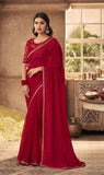 BEAUTIFUL RED  SHADE  NIRMANA DESIGNER SAREE FOR WOMEN -NIRM001DSE