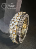 AGATHA, BLACK POLISH ELEGANT OPENABLE BRACELET /KADA WITH STONES FOR WOMEN -SANDY001BK