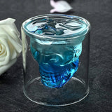 SKULL DESIGN DOUBLE WALLED GLASSES SET OF 2 BIG SIZE ( 220 ml each-ANUB001SGB