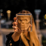 SKULL DESIGN DOUBLE WALLED GLASSES SET OF 2 BIG SIZE ( 220 ml each-ANUB001SGB