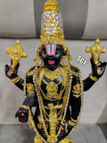 SHREE BALAJI , IMPRESSIVE  GOLD PLATED BLACK LORD BALAJI IDOL -SILVI001BI