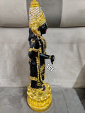 SHREE BALAJI , IMPRESSIVE  GOLD PLATED BLACK LORD BALAJI IDOL -SILVI001BI