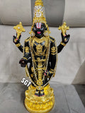 SHREE BALAJI , IMPRESSIVE  GOLD PLATED BLACK LORD BALAJI IDOL -SILVI001BI