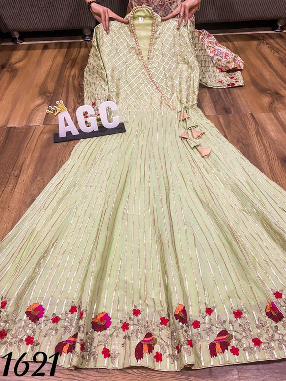 Premium heavy cotton Angrakha pattern gown with heavy Gota in front & www.soosi.co.in Premium heavy cotton Angrakha pattern gown with heavy Gota in front & www.soosi.co.in
