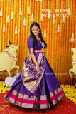 HOT BLUE BANARASI SILK LEHENGA CHOLI WITH DUPATTA FOR WOMEN-GARI001HB