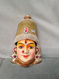 TERRACOTA AMMAN FACE HAND PAINTED AND DECOATED WITH BEAUTIFUL STONE WORK BY HAND-SILVI001AF