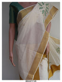 SHREEDEVI, Embroidered Kerala Cotton Set Mundu with Golden Zari and  Brocade Blouse Piece-KIA001EKY