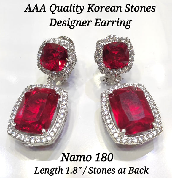 HANA MAROON , MAROON SHADE KOREAN STONE DESIGNER EARRINGS FOR WOMEN -SANDY001KSM