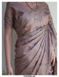 Heavy Designer Cutwork on Tussar Silk Saree with Blouse-KIA001TSSD