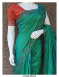 Cutwork on Crispy Georgette Saree with Jacquard Woven Blouse Piece -KIA001CGS