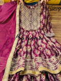 Premium Muslin 3 pc Peplum Sharara Dress paired up with chiffon Duppata - FOF001KDS