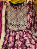 Premium Muslin 3 pc Peplum Sharara Dress paired up with chiffon Duppata - FOF001KDS