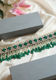 SAYANI , BRIDAL GREEN BEADS SAREE WAIST BELT FOR WOMEN -JC001BWBG